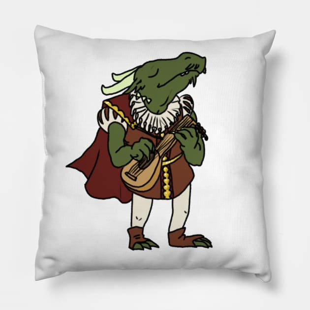 Dragonborn Bard Pillow by NathanBenich