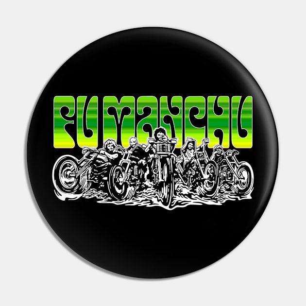 Fu Manchu - Bikes Pin by CosmicAngerDesign