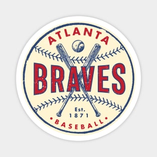 Atlanta Braves Bats & Ball by Buck Tee Original Magnet