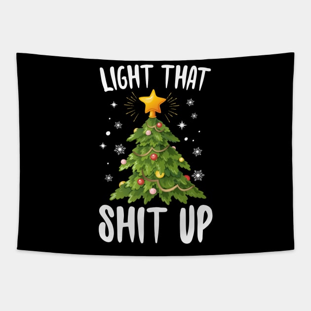 Christmas light up store tapestry