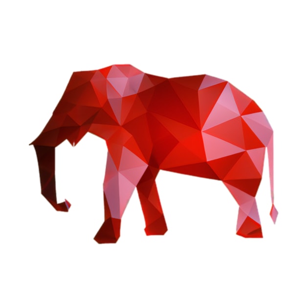 Red Elephant Polygon by Shadowbyte91