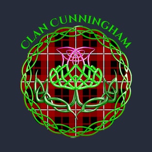 Cunningham Scottish Tartan Celtic Thistle T-Shirt