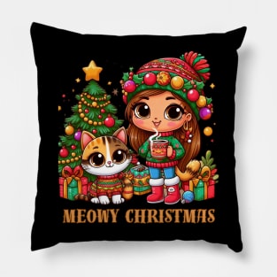 I Love Coffee Christmas And Cats, Cat And Coffee Pillow