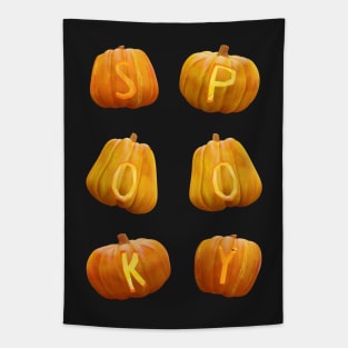 Stacked SPOOKY Jack o' lantern pumpkins (perfect for Halloween) Tapestry