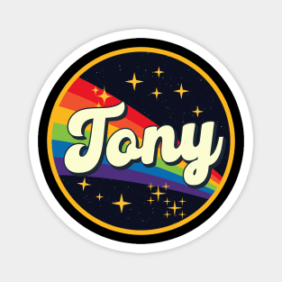 Tony // Rainbow In Space Vintage Style Magnet