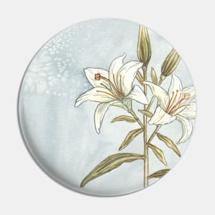 Lily - realistic watercolour illustration - painting Pin