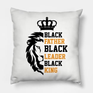 Black Father, Black Leader, Black King, Golden, Lion Pillow