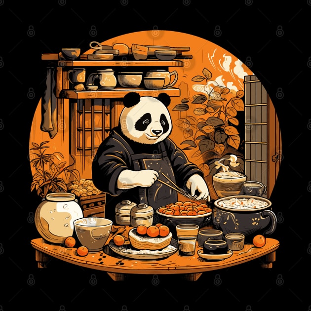 Panda Food Passion: Cuddly Charm Ramen Panda Feast Mode: Culinary Cuteness by Kibo2020