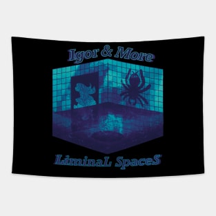 Igor & More Tarantula Liminal Space Blue Haze Tapestry