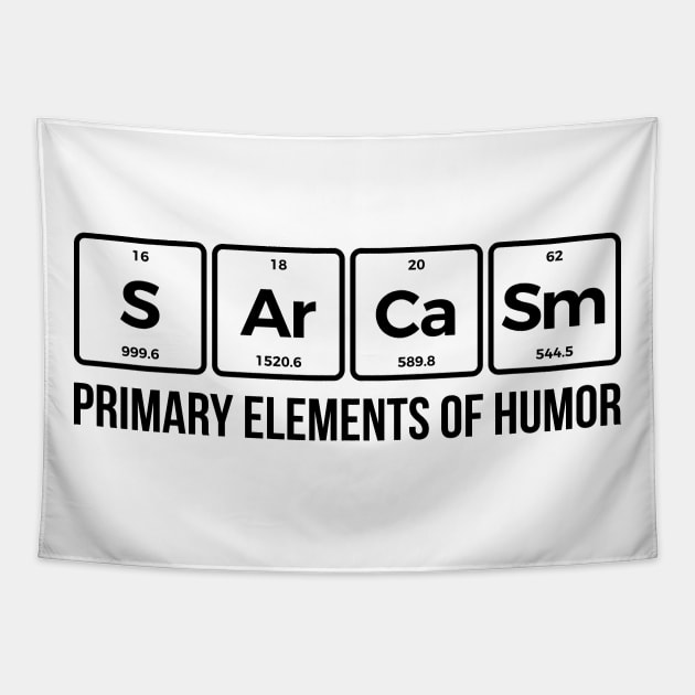 Sarcasm Elements of Humor Periodic Table Graphic T-Shirt Tapestry by RedYolk