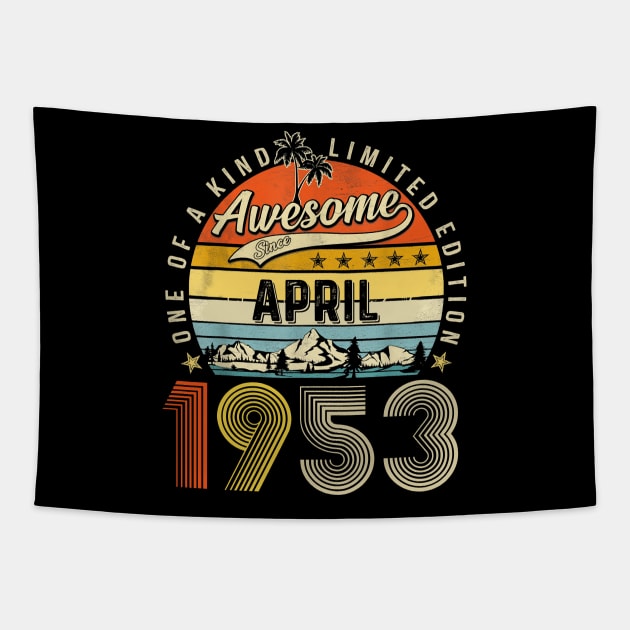 Awesome Since April 1953 Vintage 70th Birthday Tapestry by Benko Clarence