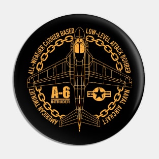 A-6 Intruder Attack Bomber Aircraft Distressed Airplane Art Pin