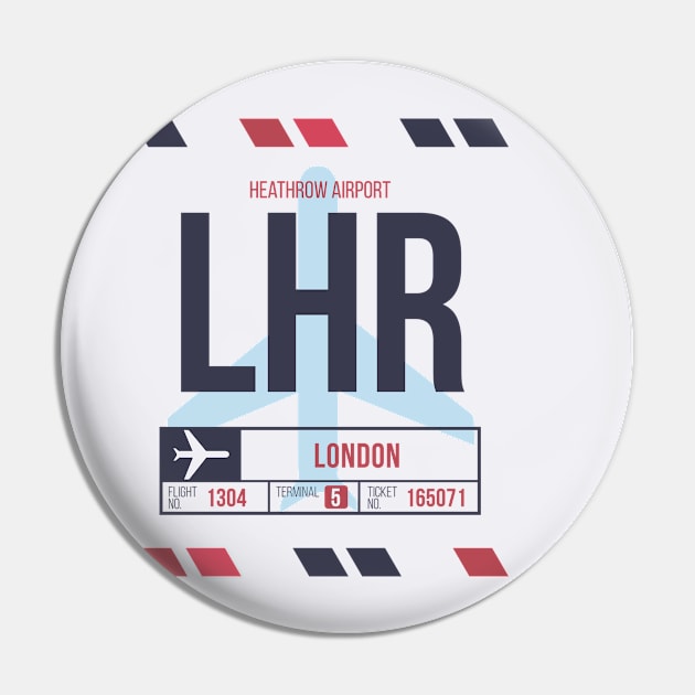 London (LHR) Airport Code Baggage Tag Pin by SLAG_Creative