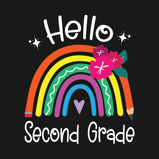 Hearts Pencil Rainbow Student Back School Hello Second Grade by Cowan79