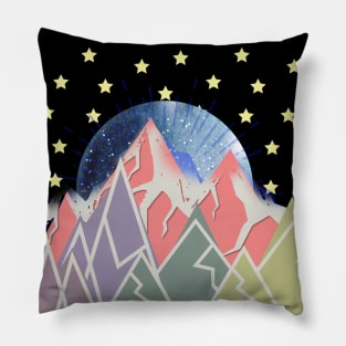 The mountains are my life - nighttime Pillow