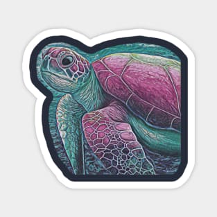 Sea turtle artwork Magnet