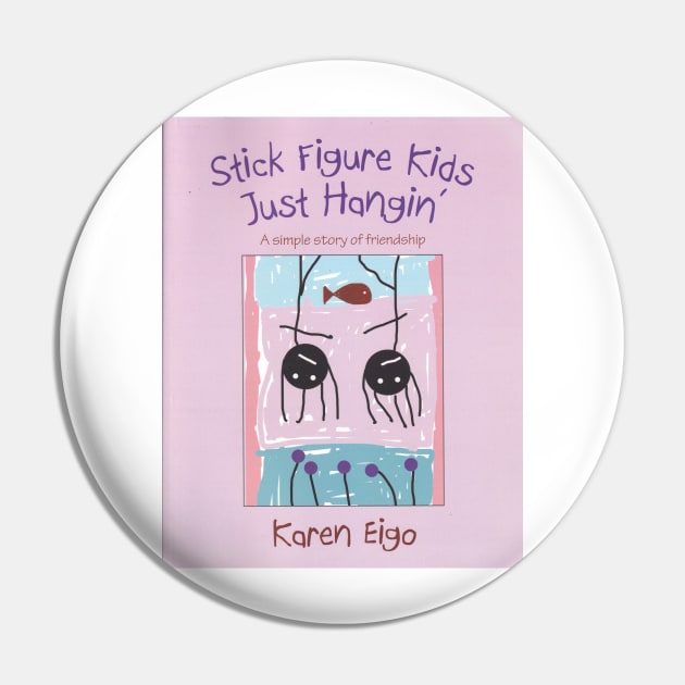 Kids Just Hangin' Stick Figure Pin by Eigo Wild