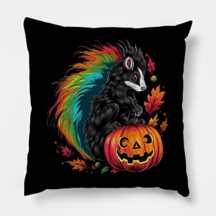 Skunk Halloween Pillow