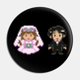 8-bit Bride and Groom Pin