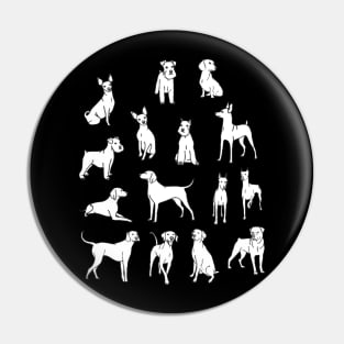 German dog white silhouette art design #5 Pin