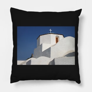 Church Detail in Blue & White Pillow