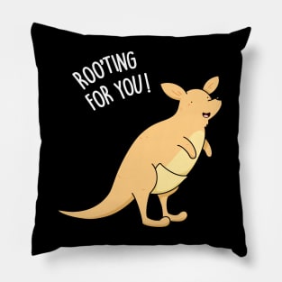 Rooting For You Cute Kangaroo Pun Pillow