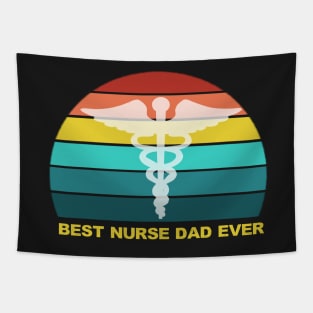 Best Nurse Dad Ever Superhero Social Distancing Mask Facemask Retro Vintage Red Orange Tapestry