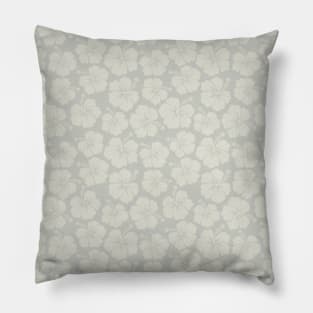 Hibiscus Flowers Gray Pillow