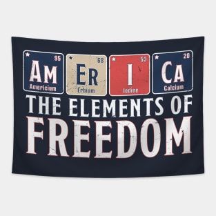 America The Elements of Freedom Periodic Table 4th of July Tapestry