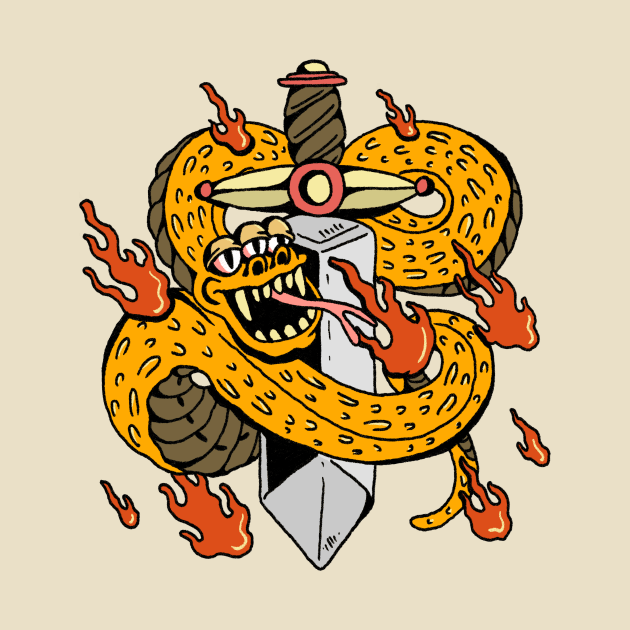 Snake and Dagger T Shirt by herbivorass