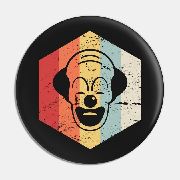 Retro Vintage Creepy Clown Icon Pin by MeatMan