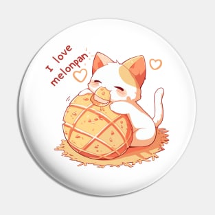 Cat I love Melonpan Pin