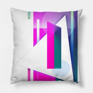 Geometric triangles pop art pink Pillow