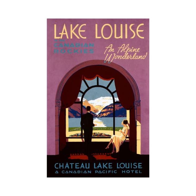 Canadian Rockies Lake Louise Chateau Lake House Hotel Vintage Travel by vintageposters