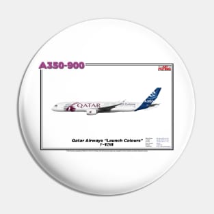 Airbus A350-900 - Qatar Airways "Launch Colours" (Art Print) Pin