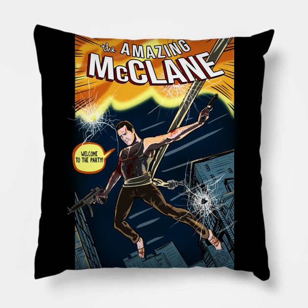 The Amazing McClane Pillow by MarianoSan