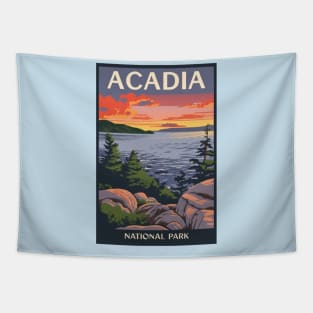 Acadia National Park Travel Poster Tapestry