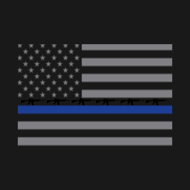 Thin Blue Line AR15 Flag by Ten20Designs