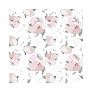 Magnolia pattern for your design T-Shirt