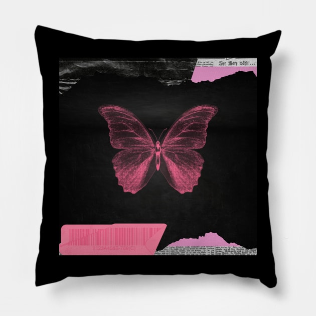 Pink Butterfly Pillow by aholic
