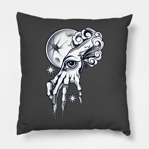 Moonlight Stare Pillow by Besttattoogil