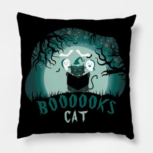 cat and Ghost Book Reading Halloween funny gifts Pillow