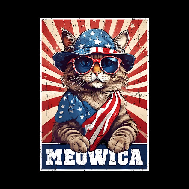 Meowica 4Th Of July Cat American Flag Cat ny 4Th Of July by lam-san-dan