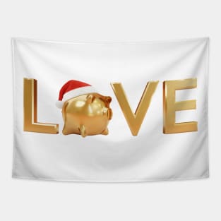 Love New Year Piggy Tapestry