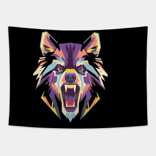 WPAP wolf face Tapestry