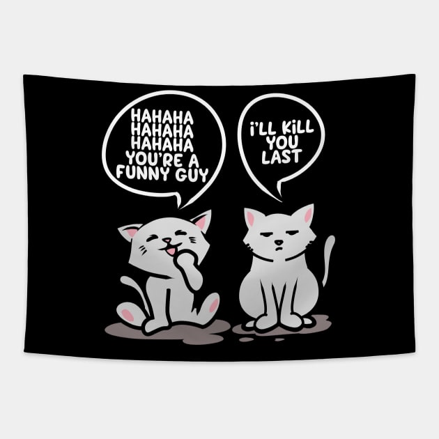 Funny Cats Pet Kitty Cat Miau Gift Tapestry by Ric89