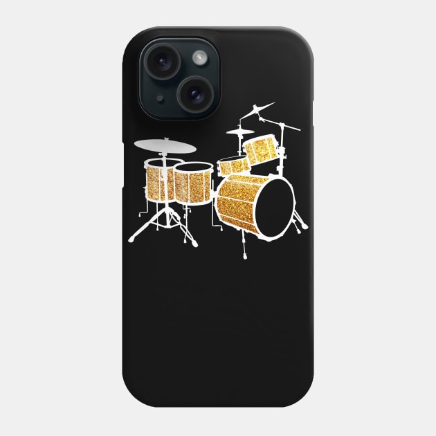 Gold Drum Set Phone Case by robotface