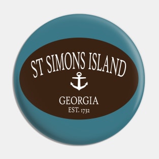 St Simons Island Georgia Sea Islands Anchor Brown Pin