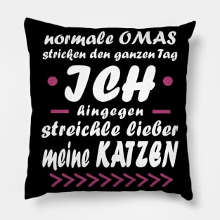 Katzen Katzendame Mietze Oma Katzenlady Pillow