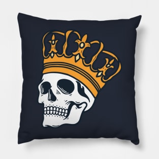 King Skull with Crown Pillow